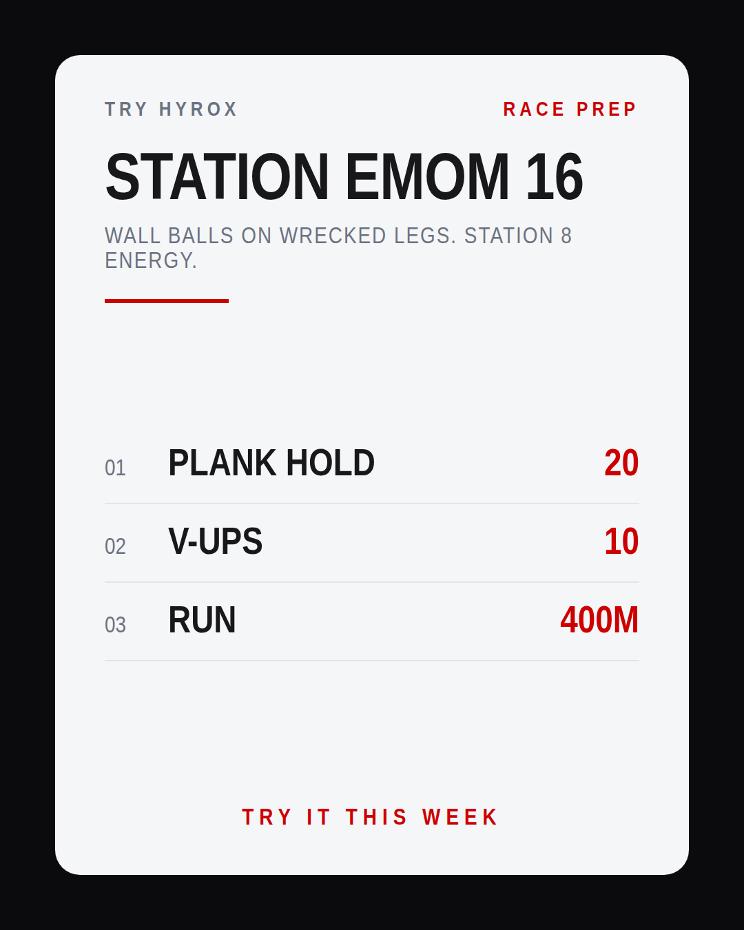 WALL BALLS ON WRECKED LEGS. STATION 8 ENERGY.