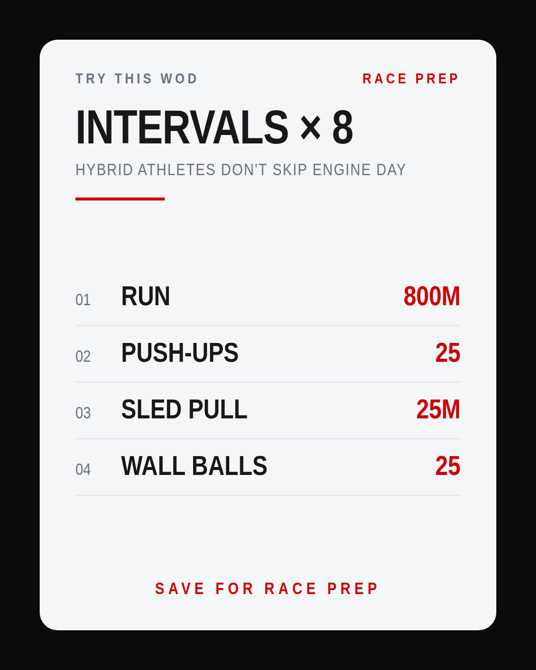 HYBRID ATHLETES DON'T SKIP ENGINE DAY