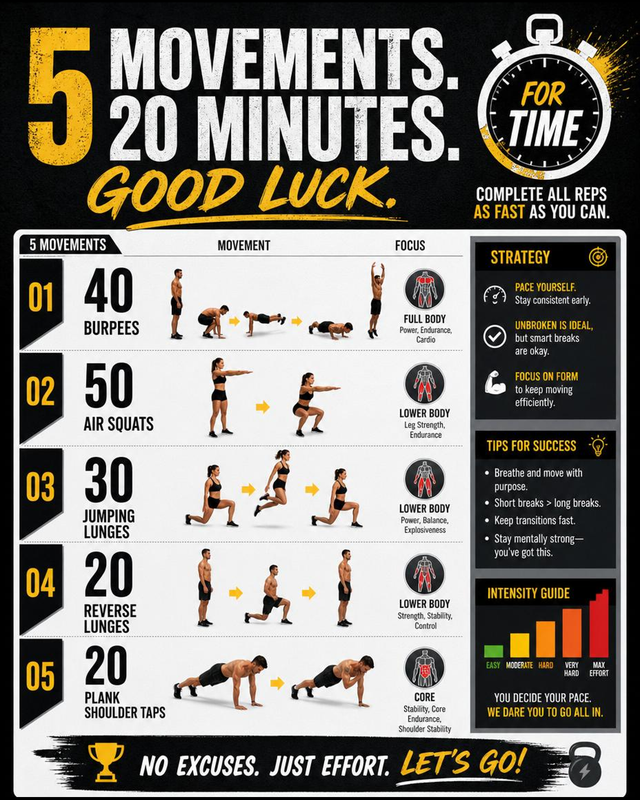 5 MOVEMENTS. 20 MINUTES. GOOD LUCK.