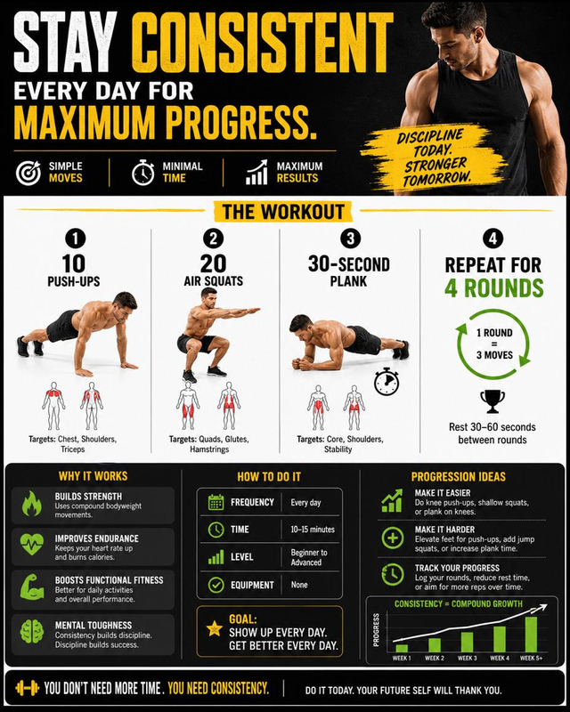 Stay consistent every day for maximum progress.