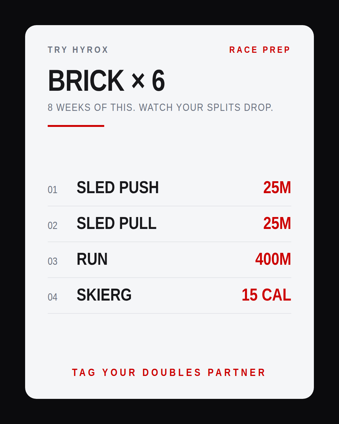 8 WEEKS OF THIS. WATCH YOUR SPLITS DROP.
