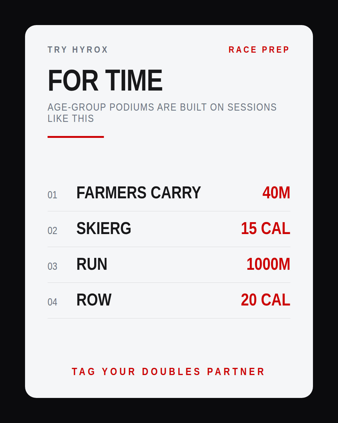 AGE-GROUP PODIUMS ARE BUILT ON SESSIONS LIKE THIS