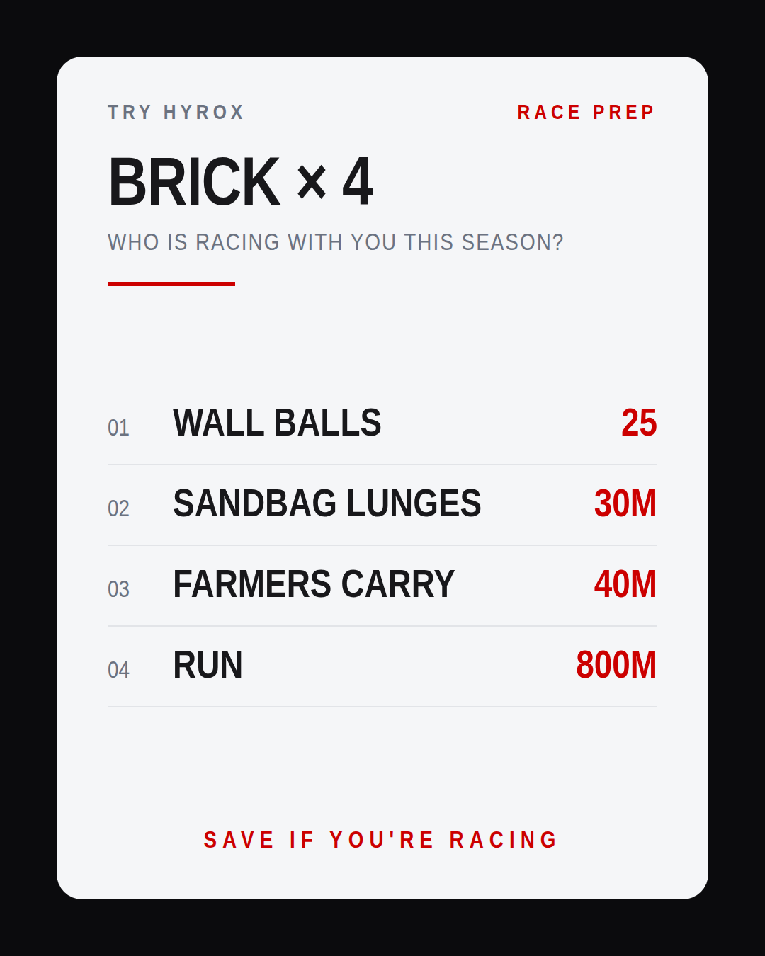 WHO IS RACING WITH YOU THIS SEASON?